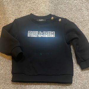 SWEATSHIRT W METALLIC BLOCK LETTER Balmain BLACK SILVE 18 MONTHS